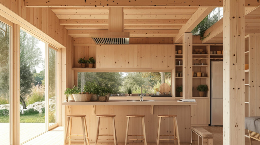3d rendering wooden house